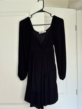 Altar'd State Black Long-Sleeve Mini Dress
